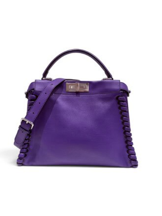 Fendi Purple Peekaboo Leather Handbag Medium Size