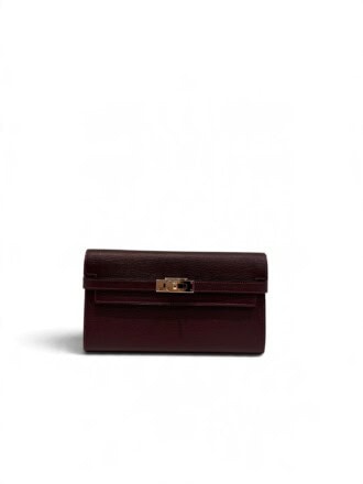 Hermes Burgundy Kelly Leather Wallet