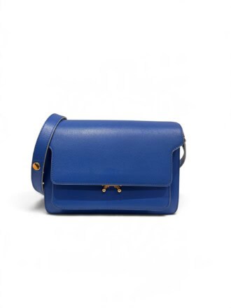 Marni Blue Trunk Leather Shoulder Bag Medium Size