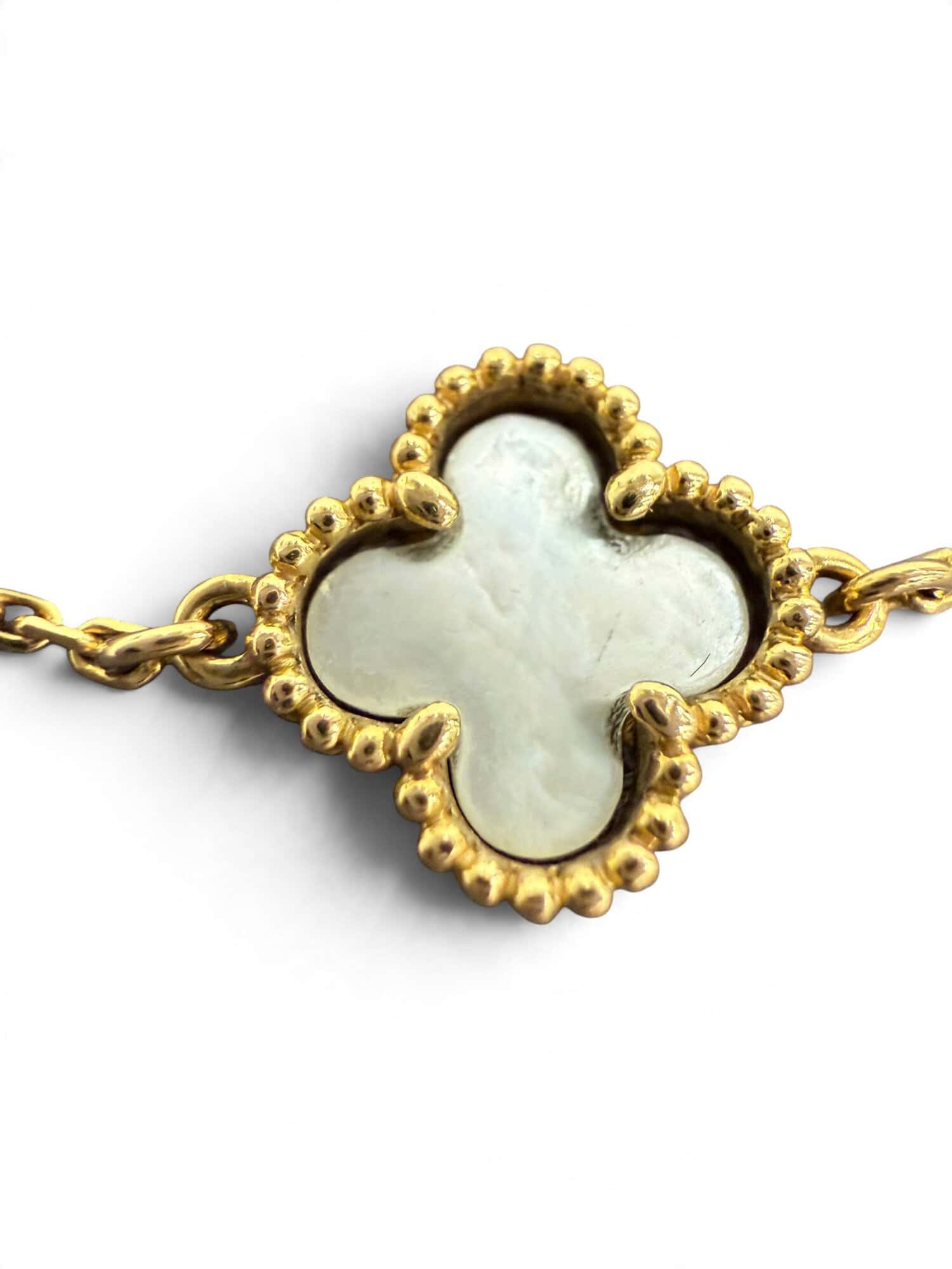 Van Cleef & Arpels White Mother-of-pearl Sweet Alhambra Bracelet - Image 2
