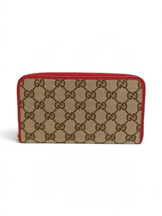 Gucci Beige GG Canvas Zip-Around Wallet