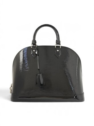 Louis Vuitton Black Alma Epi Patent Leather Handbag