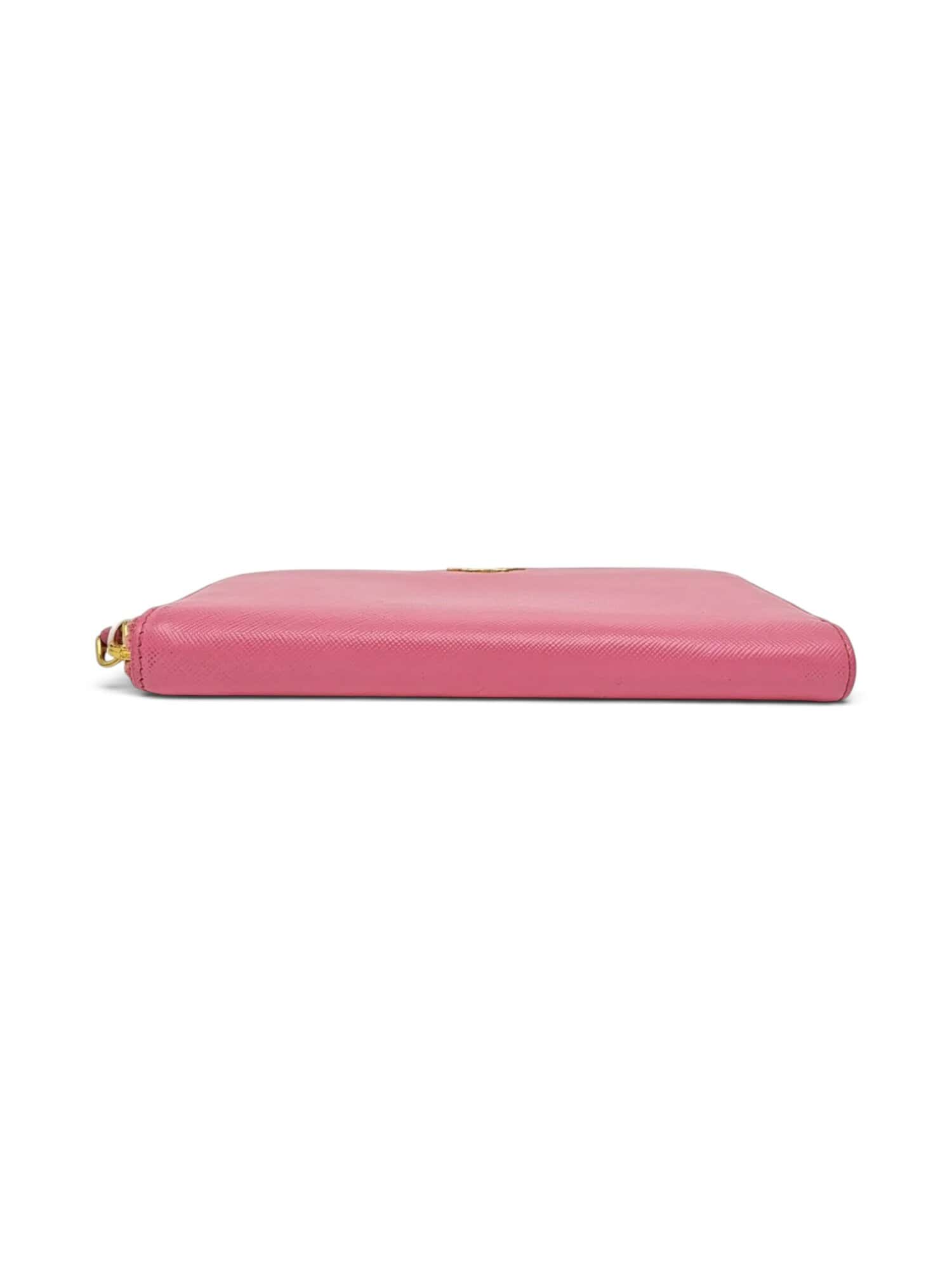 Prada Pink Saffiano Leather Zip Around Long Wallet - Image 6