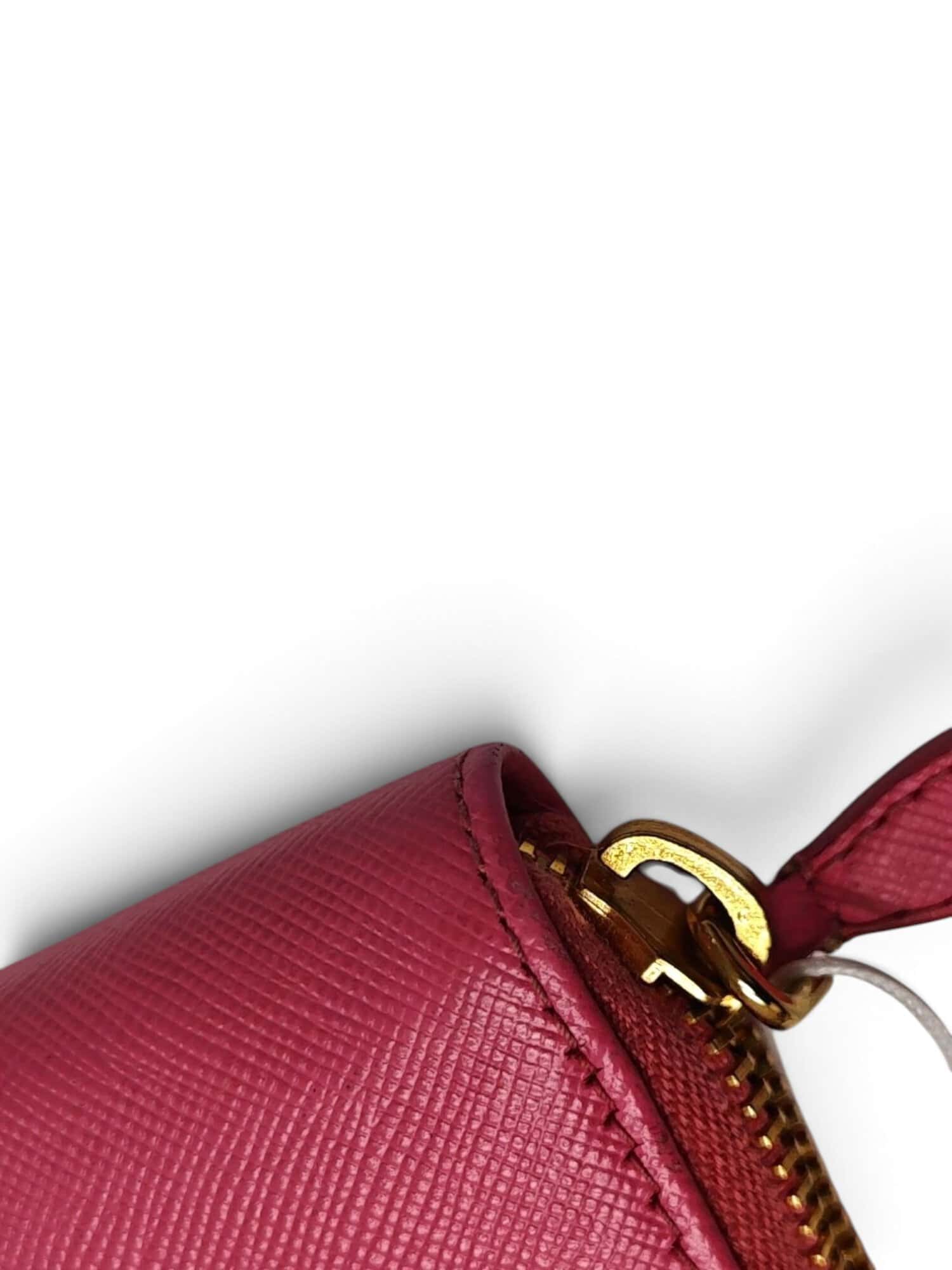 Prada Pink Saffiano Leather Zip Around Long Wallet - Image 10