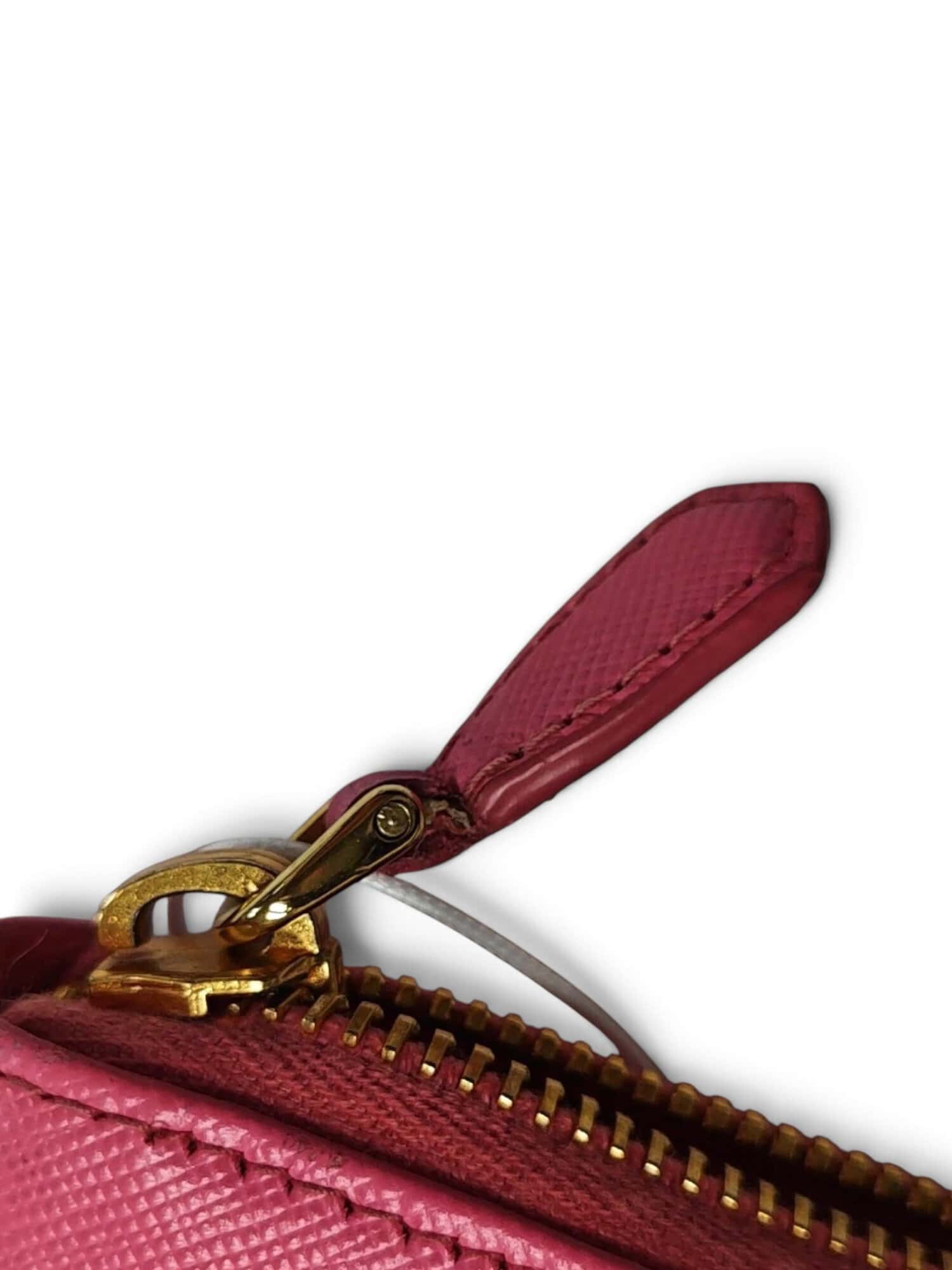 Prada Pink Saffiano Leather Zip Around Long Wallet - Image 11