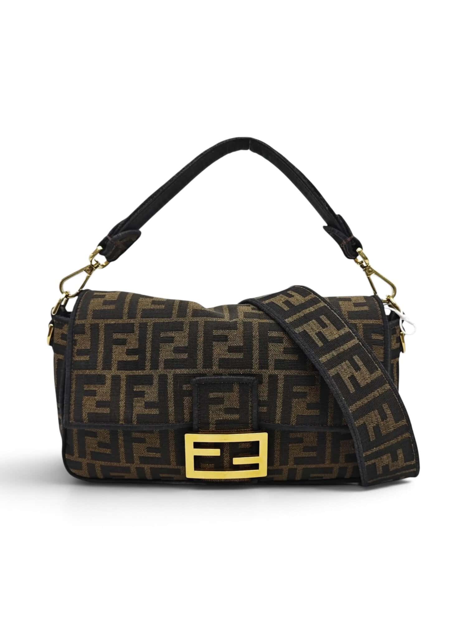 Fendi Brown Baguette Jacquard FF Medium Handbag