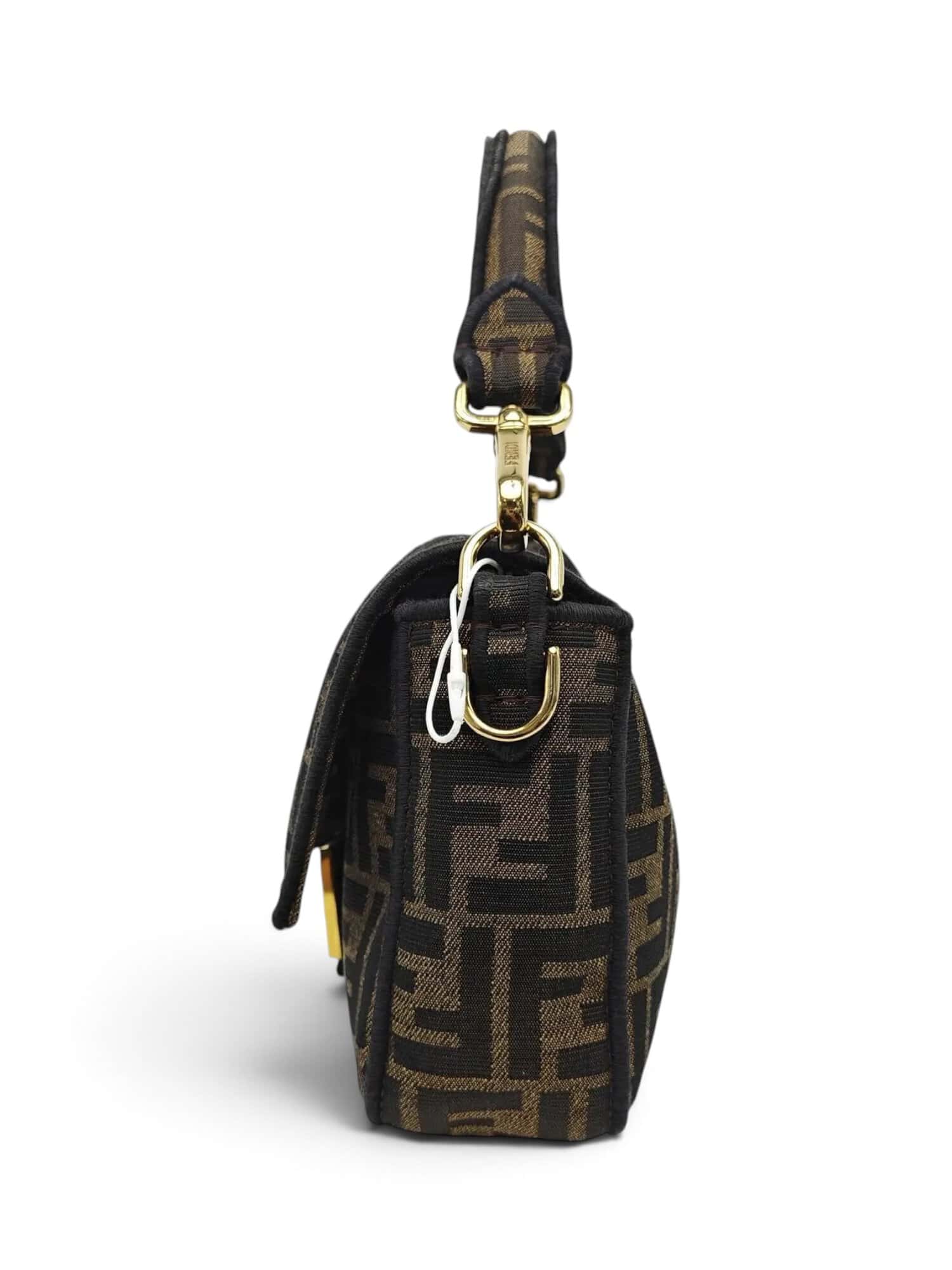 Fendi Brown Baguette Jacquard FF Medium Handbag - Image 3