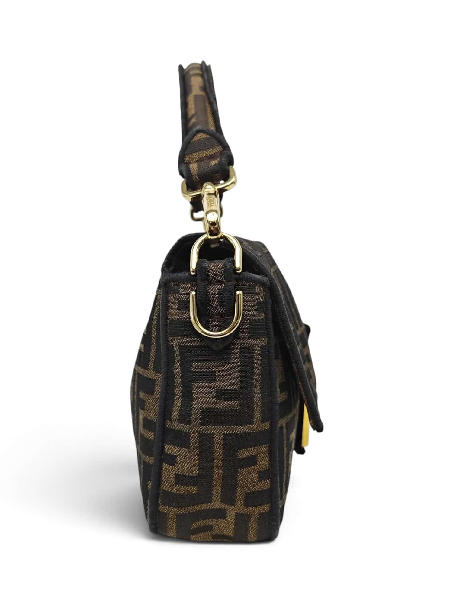 Fendi Brown Baguette Jacquard FF Medium Handbag - Image 5