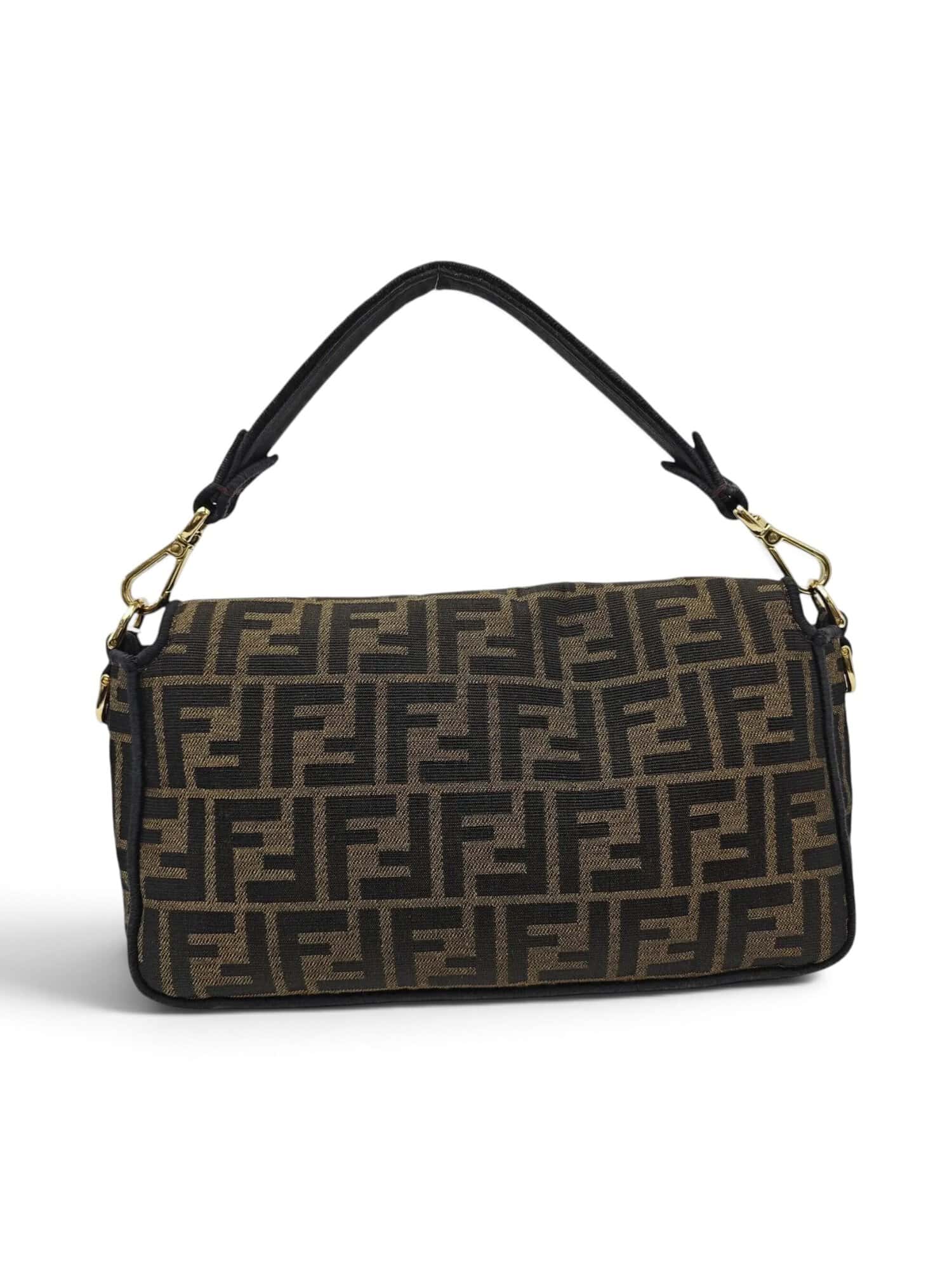 Fendi Brown Baguette Jacquard FF Medium Handbag - Image 4