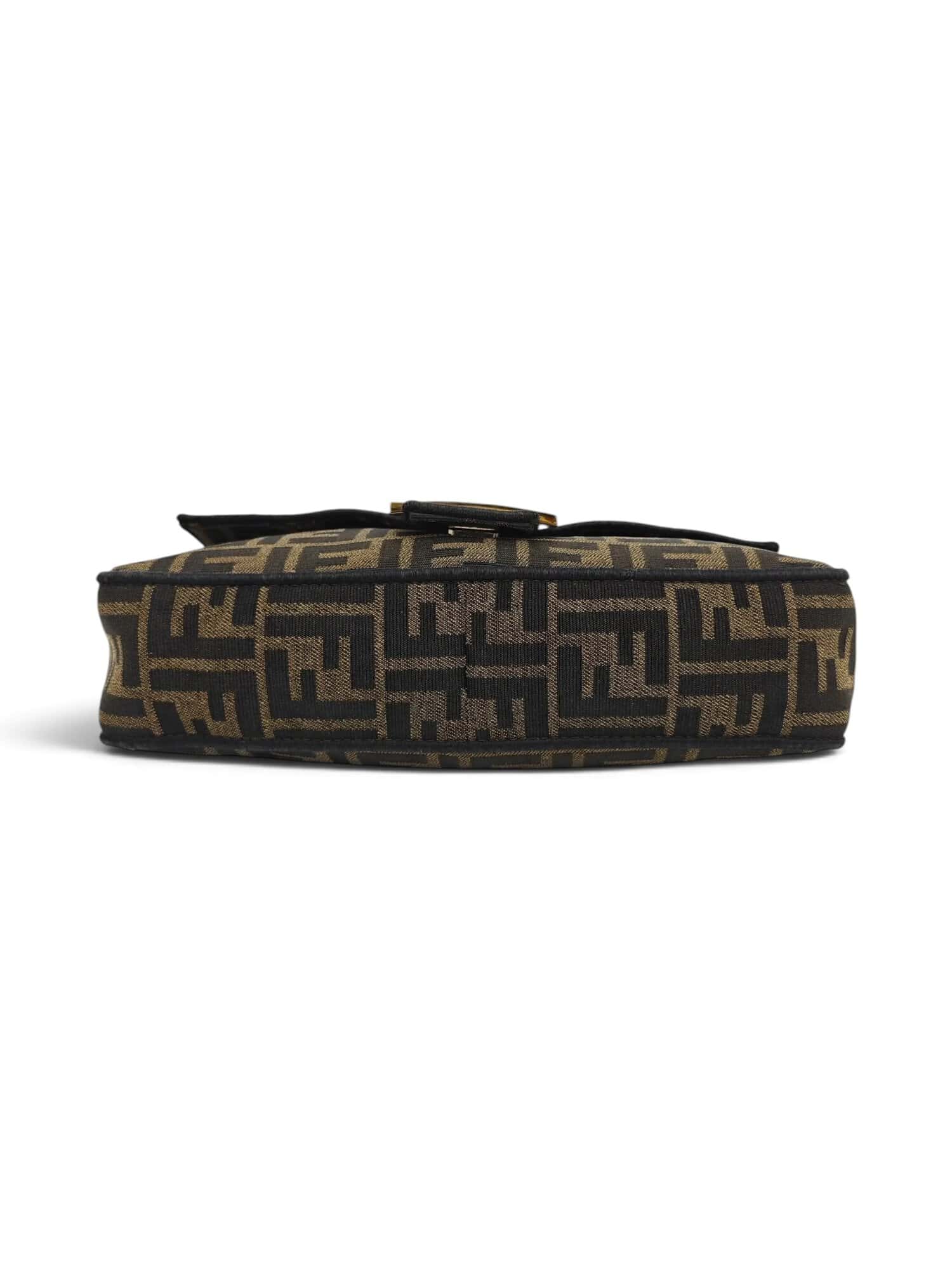 Fendi Brown Baguette Jacquard FF Medium Handbag - Image 6
