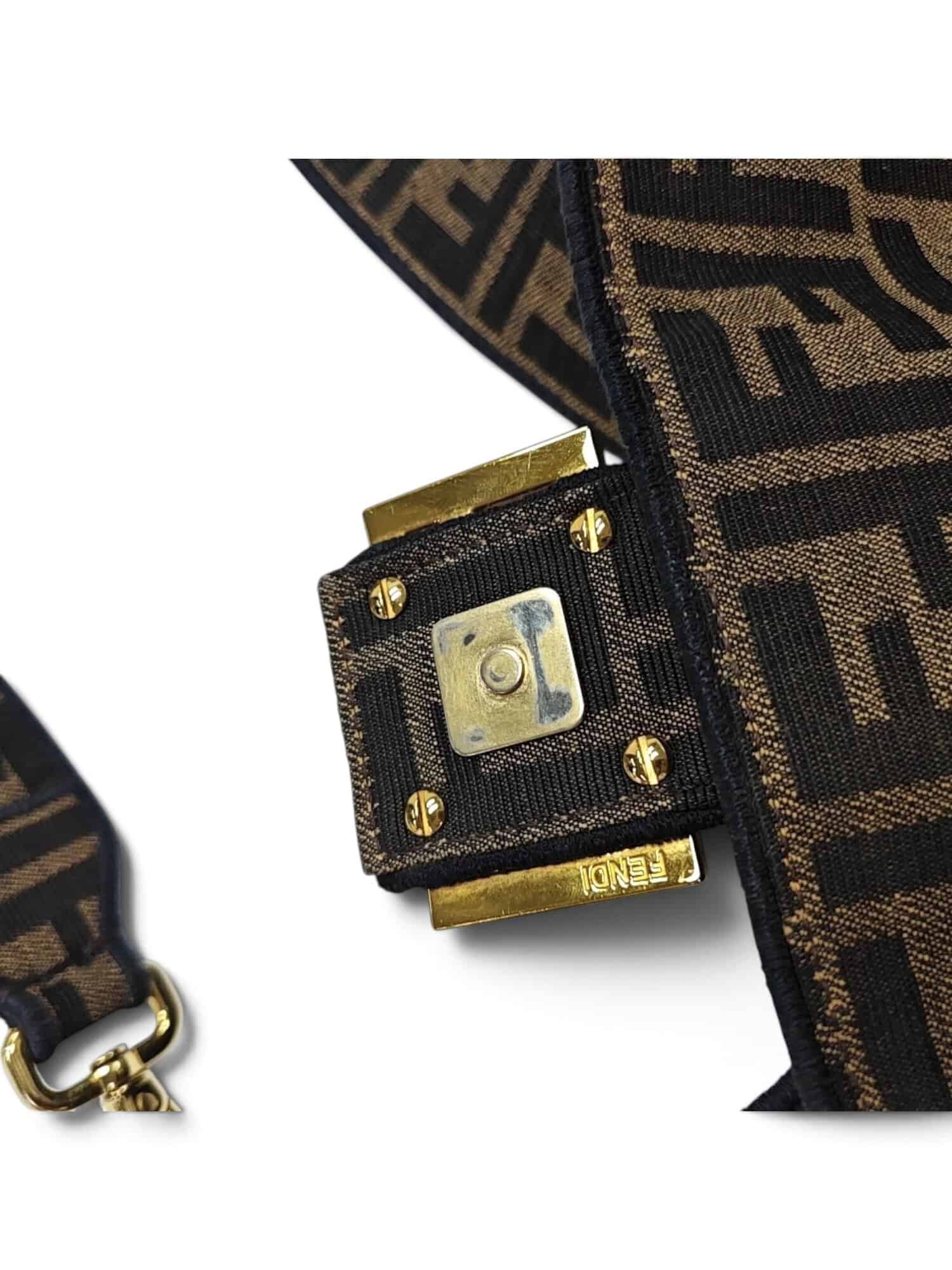 Fendi Brown Baguette Jacquard FF Medium Handbag - Image 8