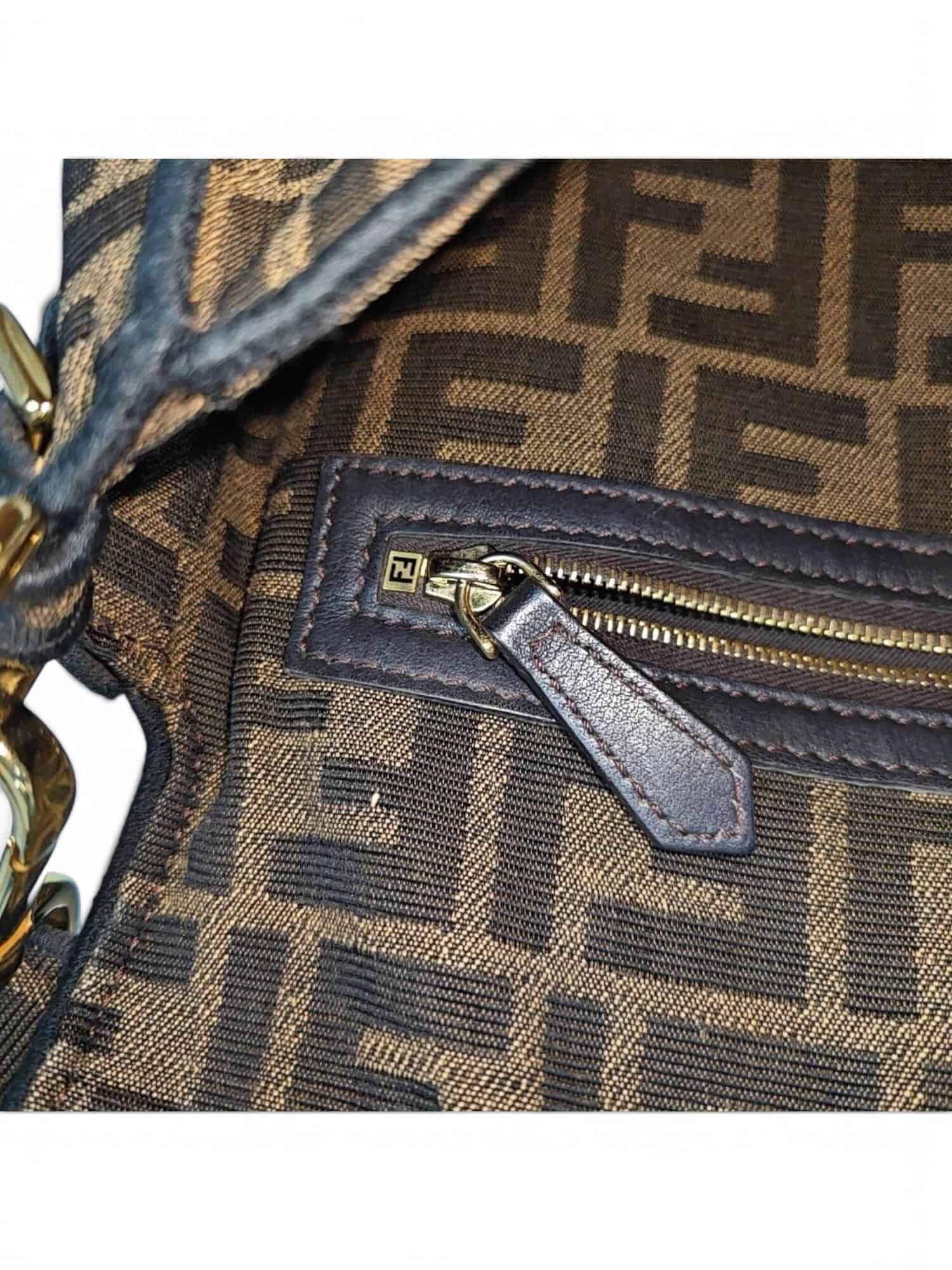 Fendi Brown Baguette Jacquard FF Medium Handbag - Image 12