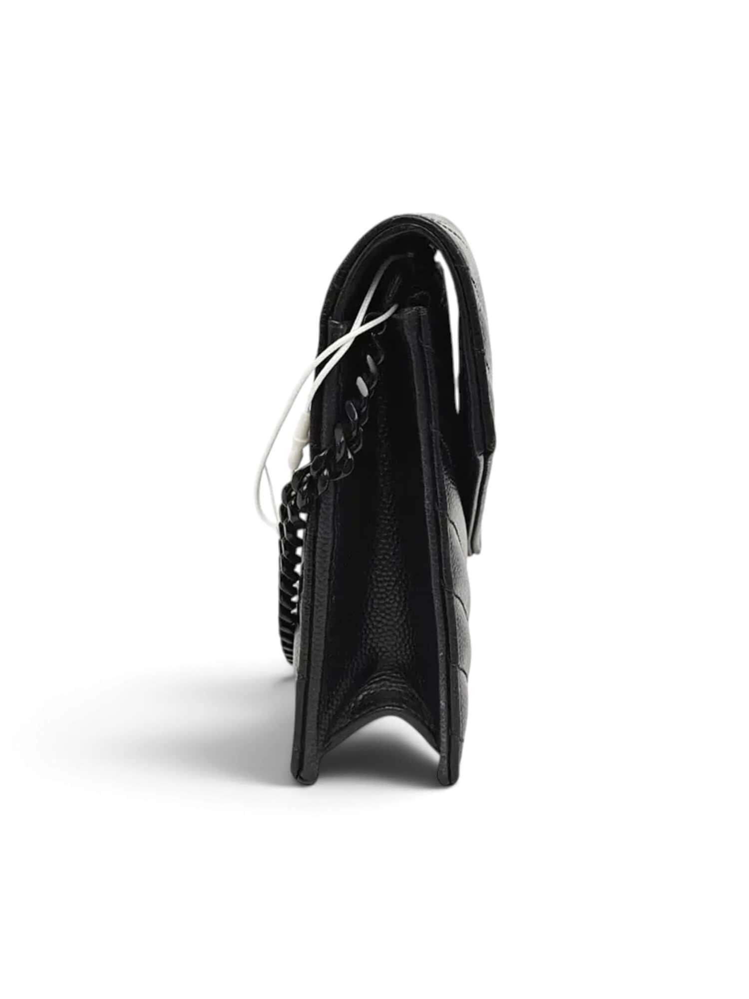 Saint Laurent Black Cassandre Envelope Leather Wallet On Chain - Image 4