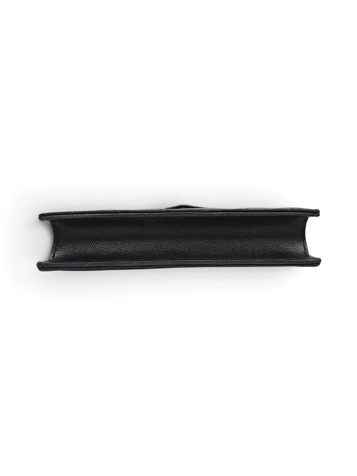 Saint Laurent Black Cassandre Envelope Leather Wallet On Chain - Image 5