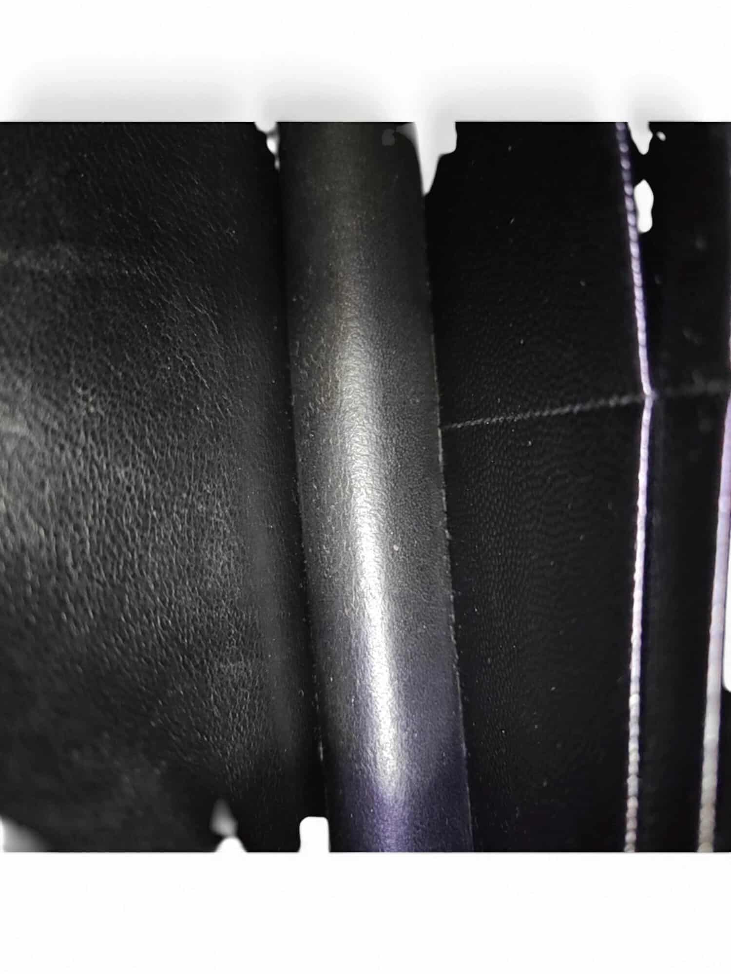 Saint Laurent Black Cassandre Envelope Leather Wallet On Chain - Image 10