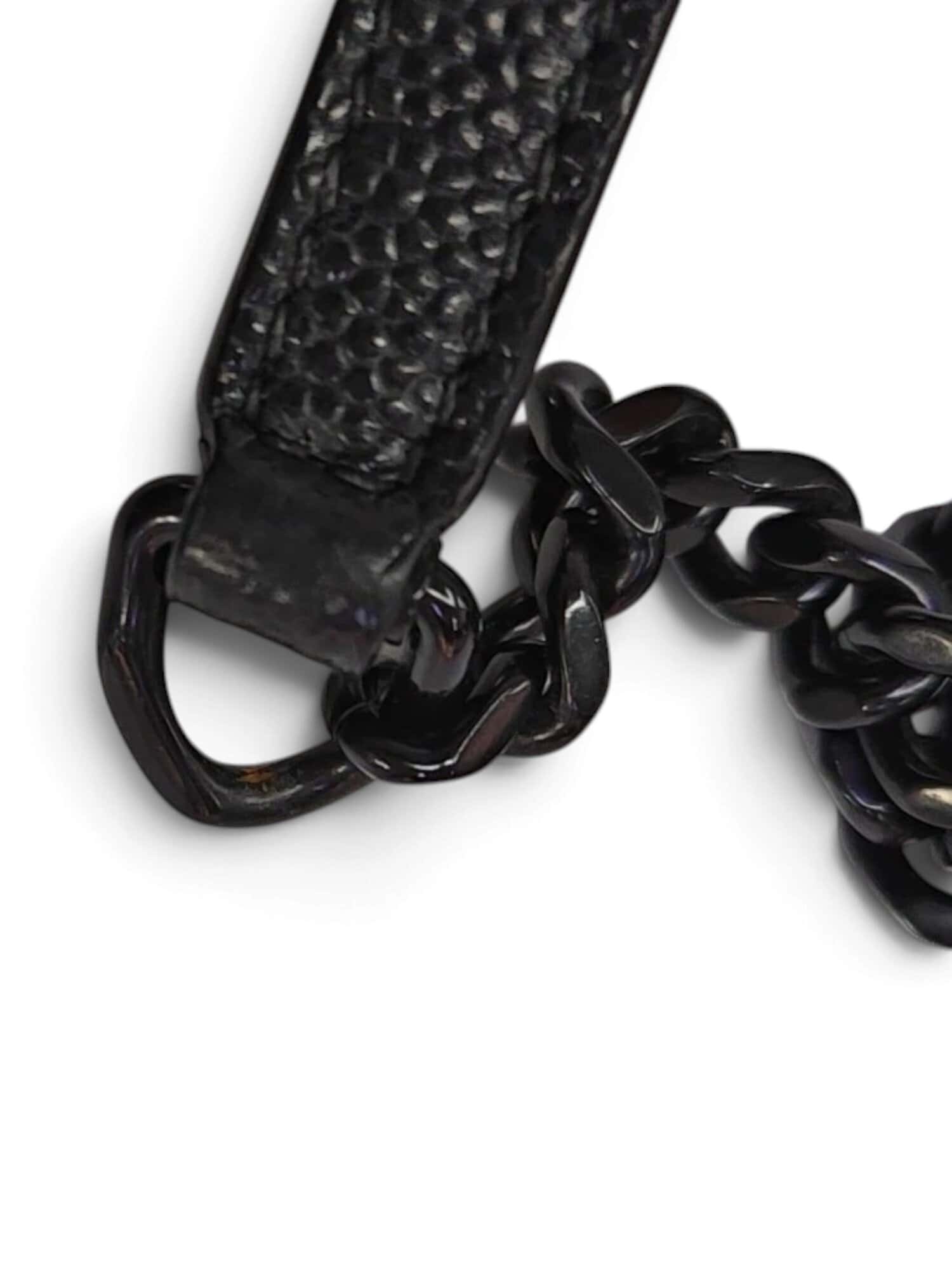 Saint Laurent Black Cassandre Envelope Leather Wallet On Chain - Image 11