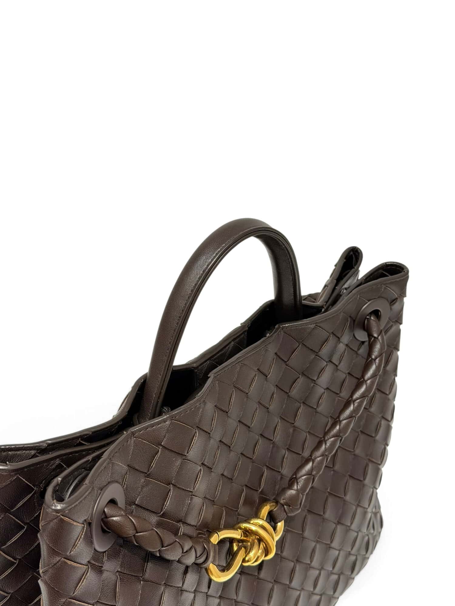 Bottega Veneta Brown Andiamo Nappa Intrecciato Leather Bag - Image 6