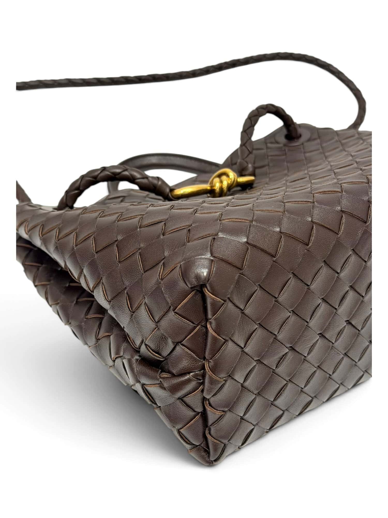 Bottega Veneta Brown Andiamo Nappa Intrecciato Leather Bag - Image 8