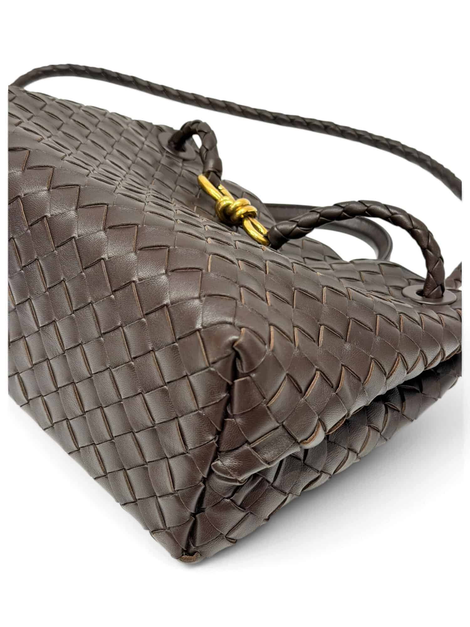 Bottega Veneta Brown Andiamo Nappa Intrecciato Leather Bag - Image 9