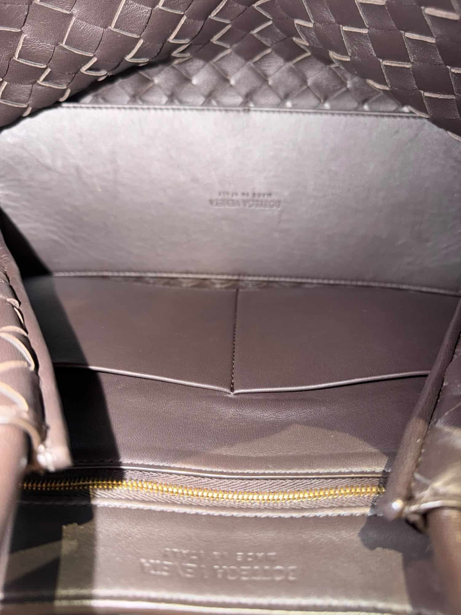 Bottega Veneta Brown Andiamo Nappa Intrecciato Leather Bag - Image 12