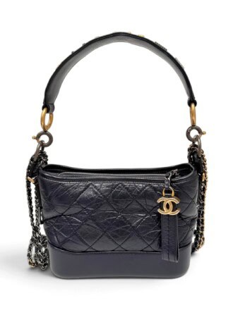 Chanel Navy Gabrielle Leather Hobo Bag