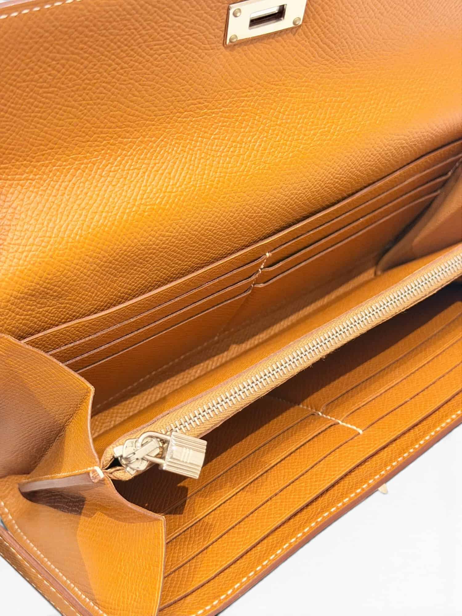Hermès Gold Kelly Epsom Leather Wallet - Image 13