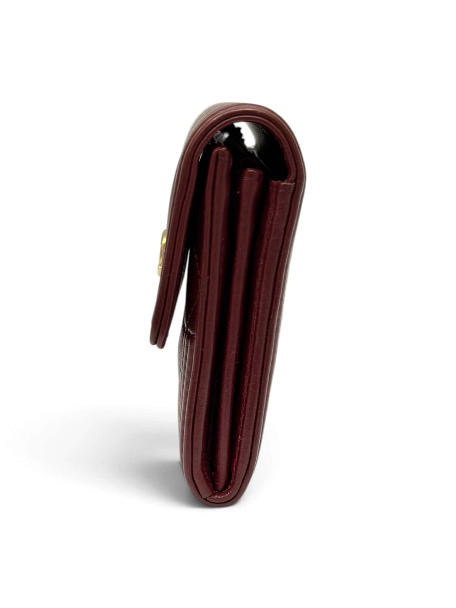 Chanel Burgundy Boy Leather Wallet - Image 2