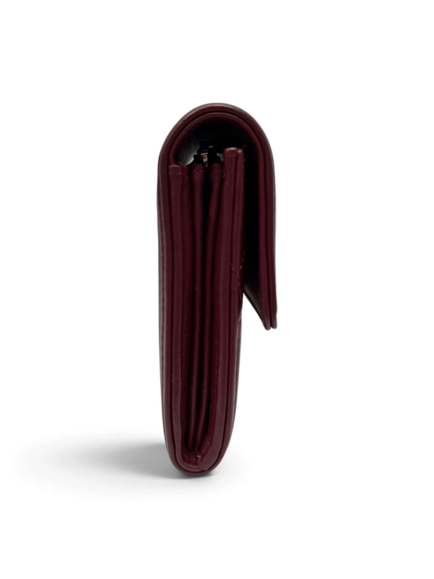 Chanel Burgundy Boy Leather Wallet - Image 4