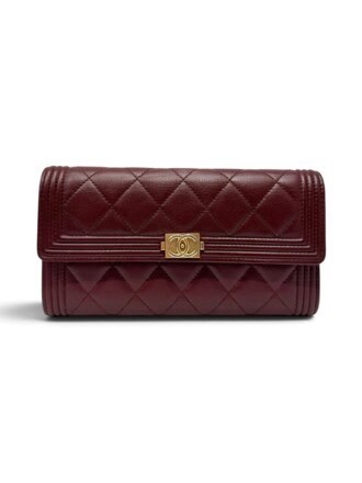Chanel Burgundy Boy Leather Wallet