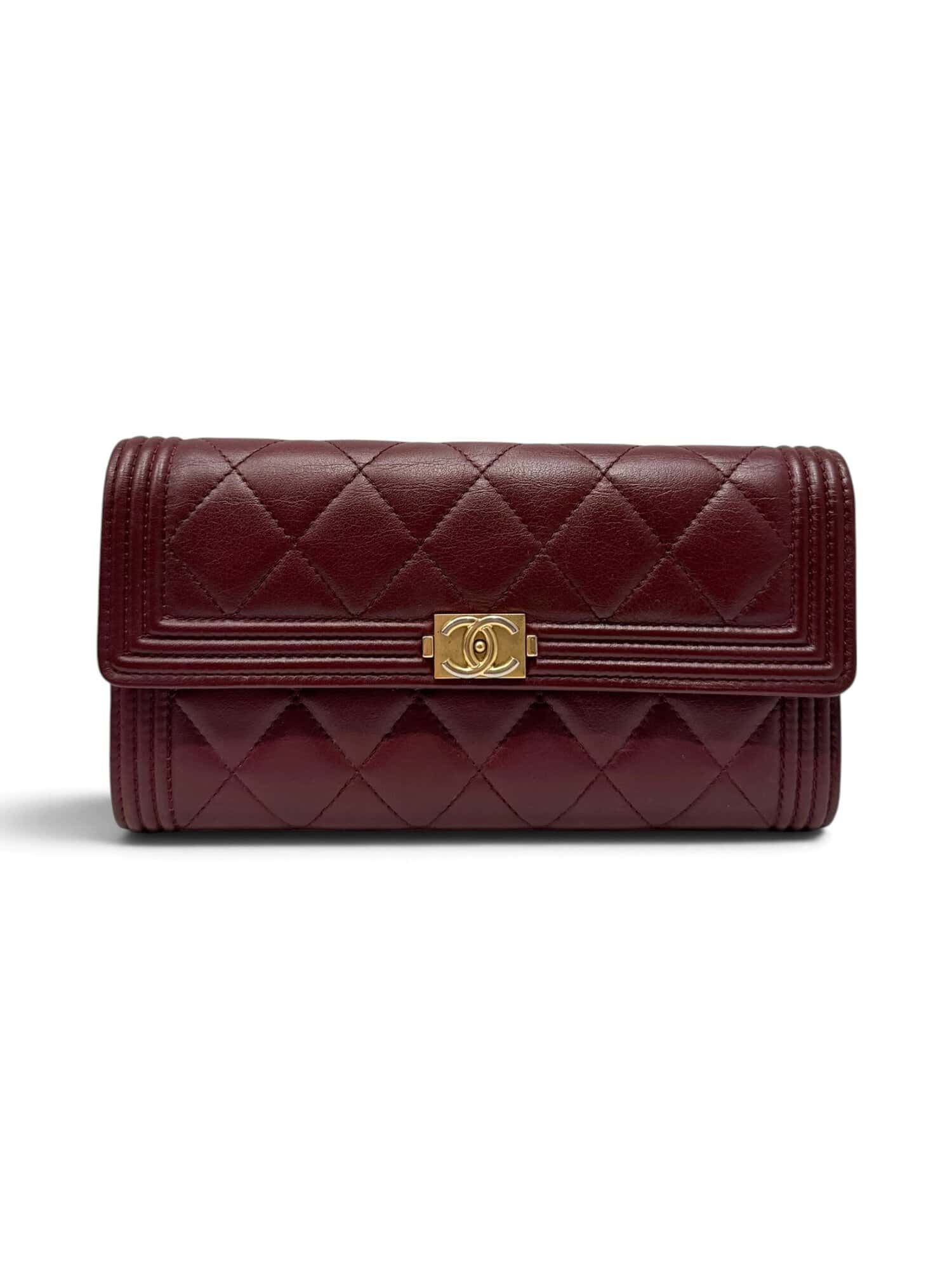 Chanel Burgundy Boy Leather Wallet
