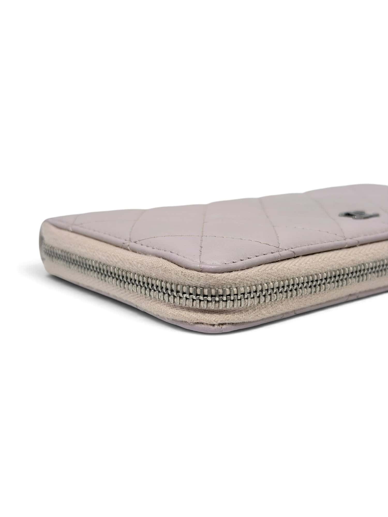 Chanel Light Purple Timeless Classic Zip-Around Leather Wallet - Image 6