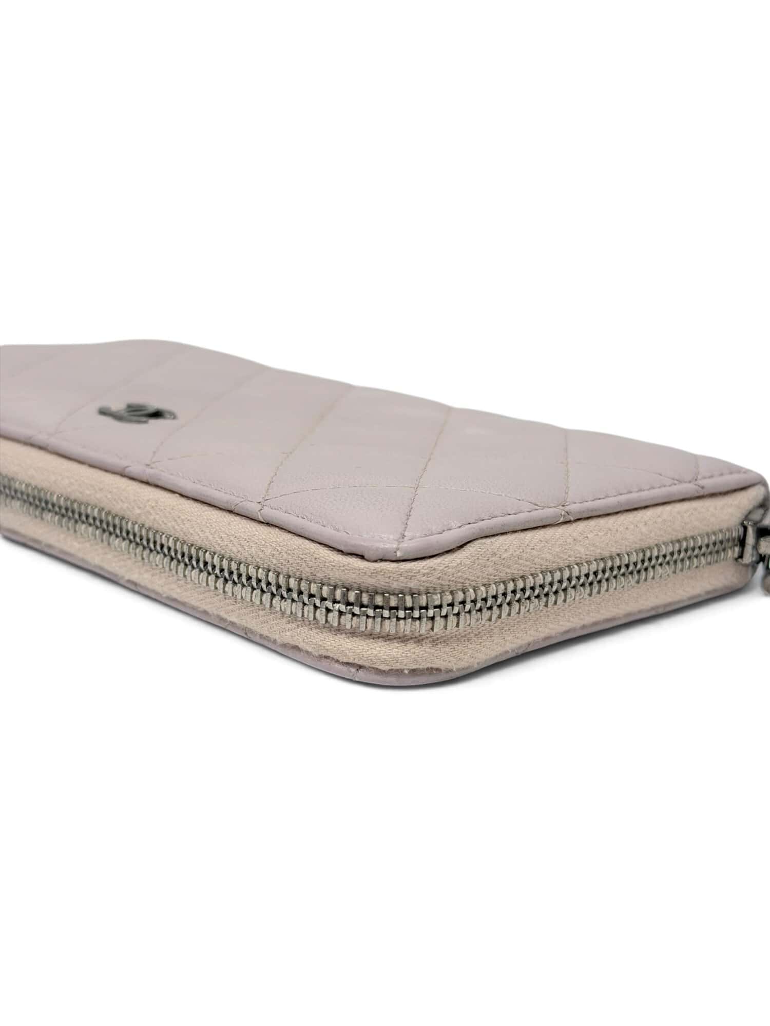 Chanel Light Purple Timeless Classic Zip-Around Leather Wallet - Image 7