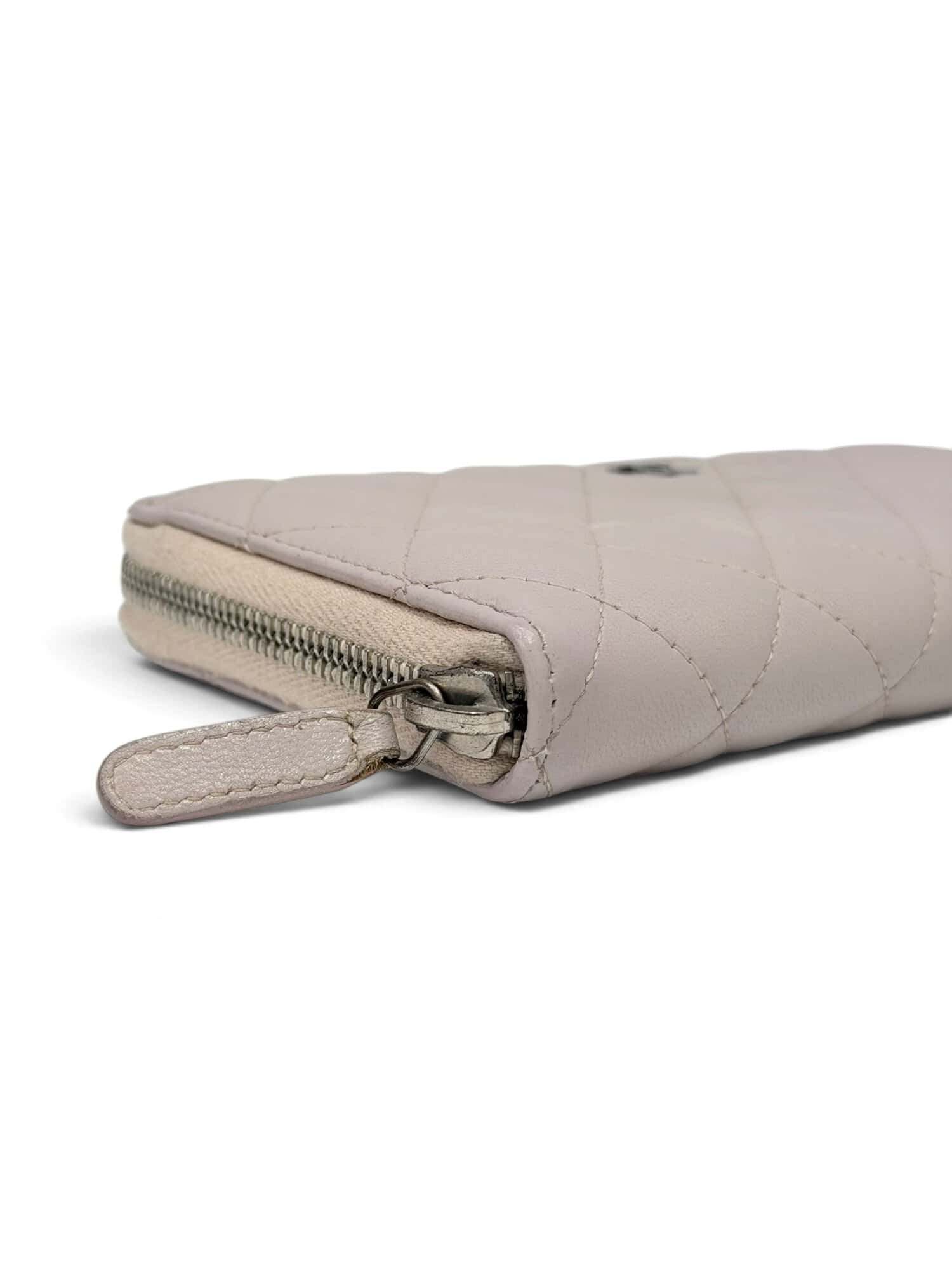 Chanel Light Purple Timeless Classic Zip-Around Leather Wallet - Image 8