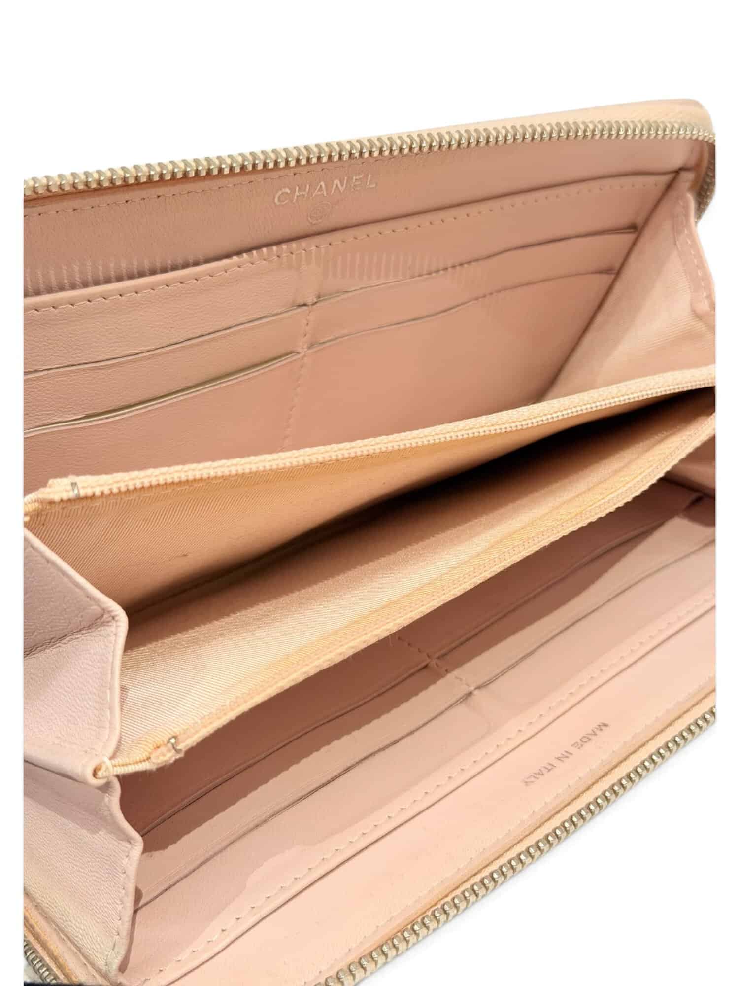 Chanel Light Purple Timeless Classic Zip-Around Leather Wallet - Image 11