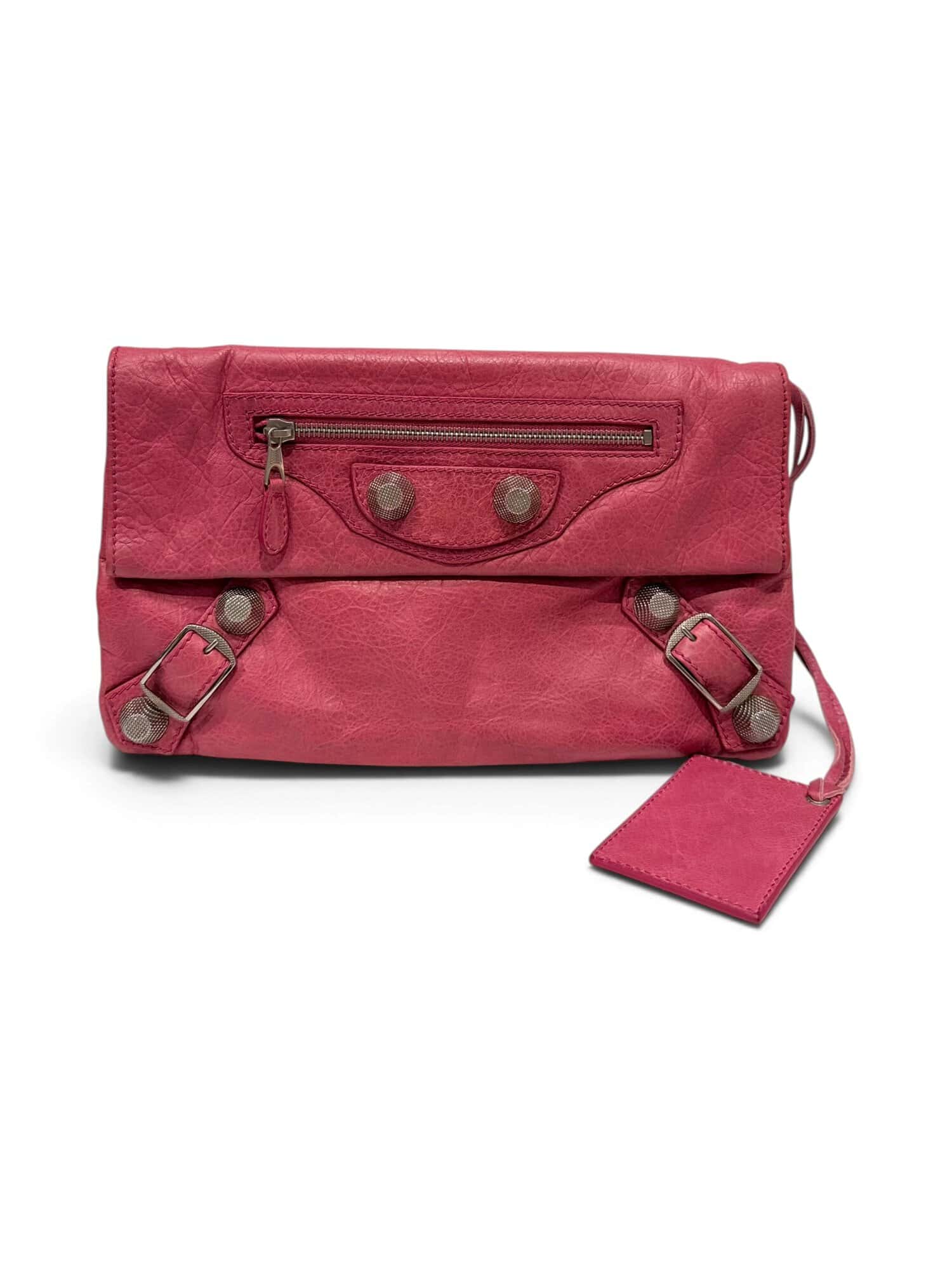 Balenciaga Pink City Leather Clutch