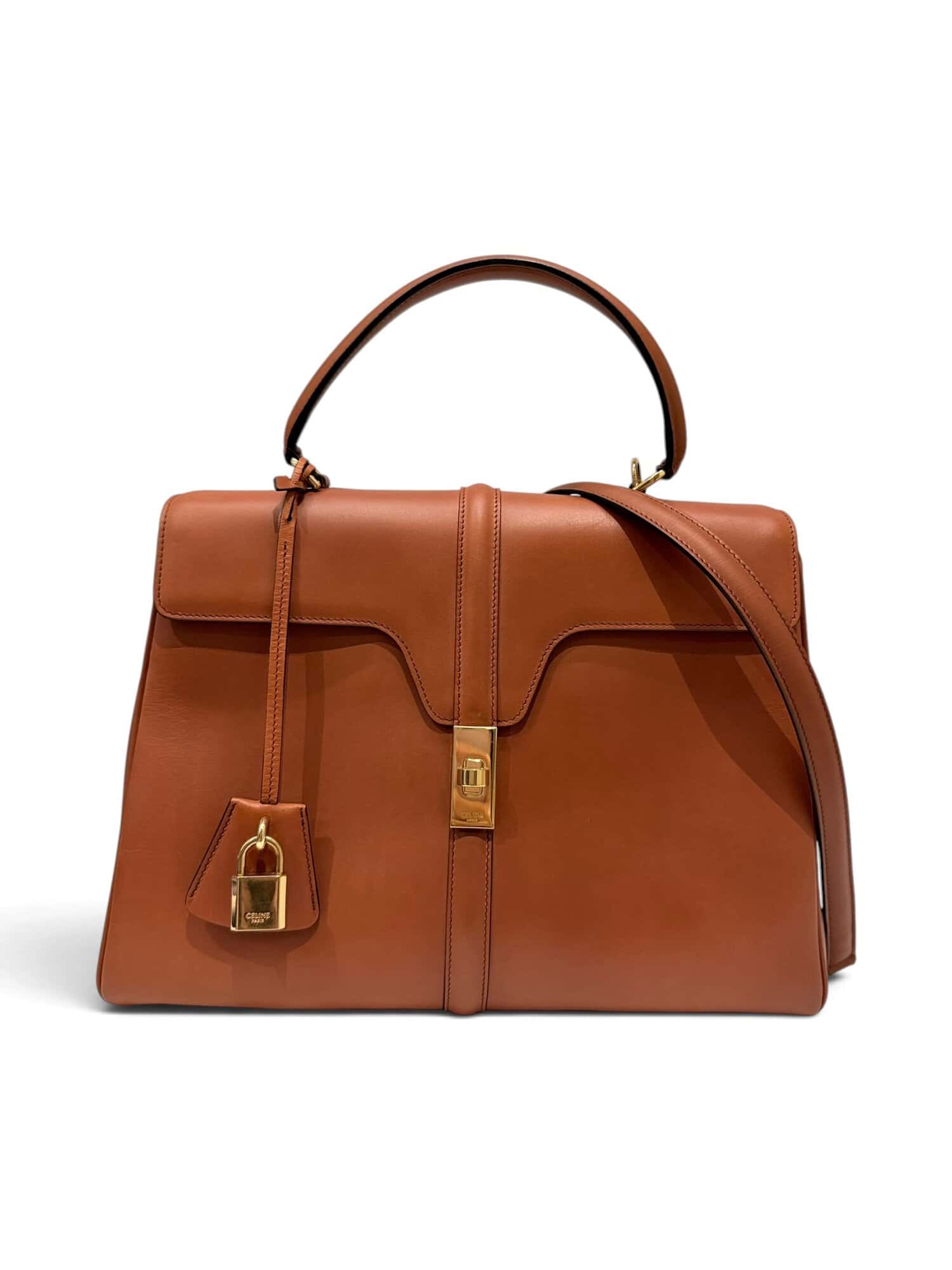 Celine Brown 16 Leather Handbag