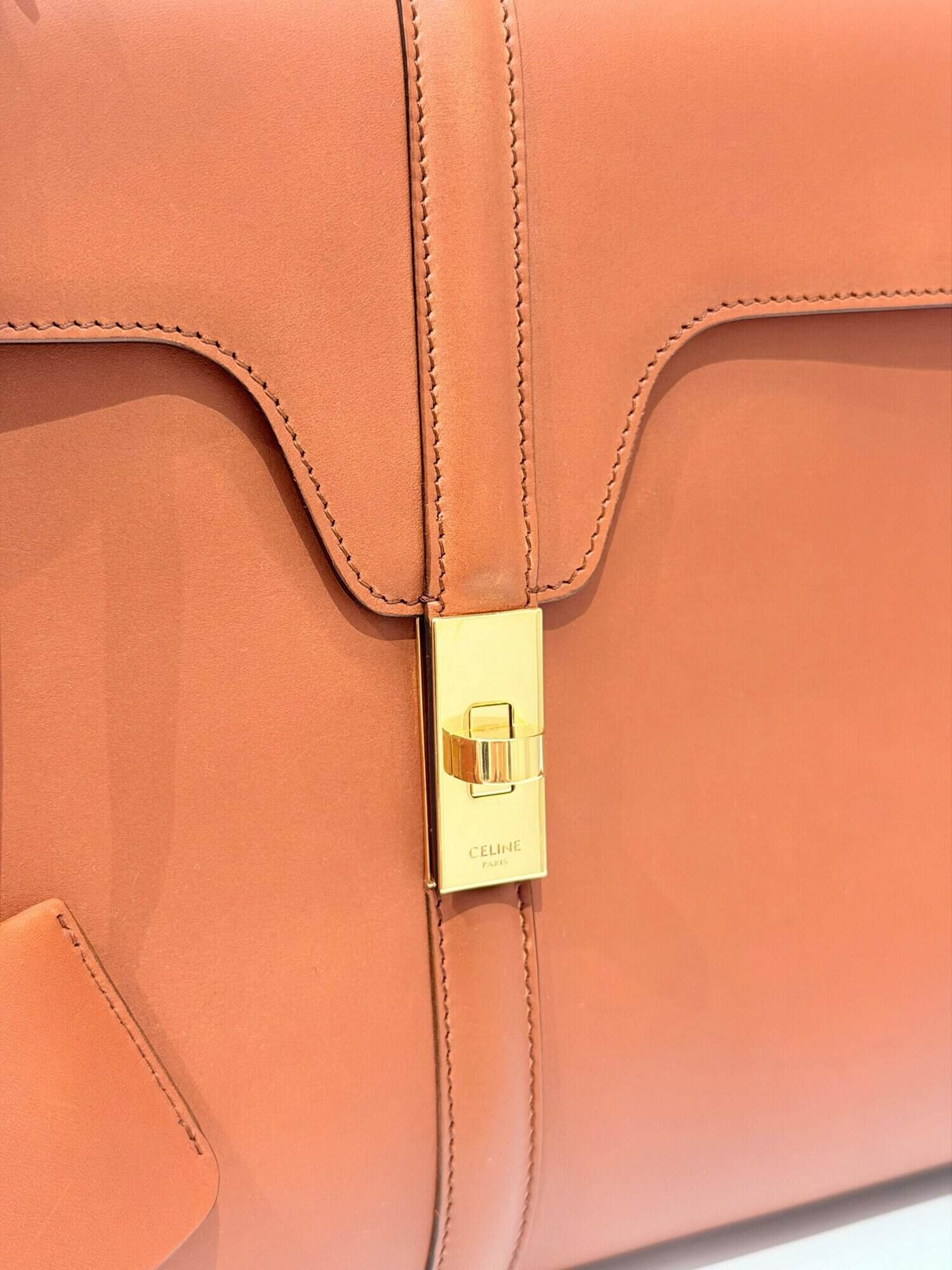 Celine Brown 16 Leather Handbag - Image 6
