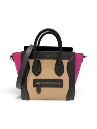 Celine Multicolor Nano Luggage Leather Handbag