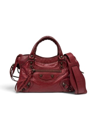 Balenciaga Burgundy City Mini Leather Crossbody Bag