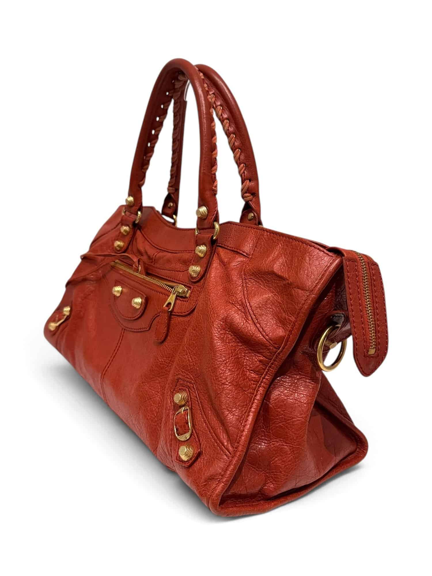 Balenciaga Orange City Leather Shoulder Bag - Image 3