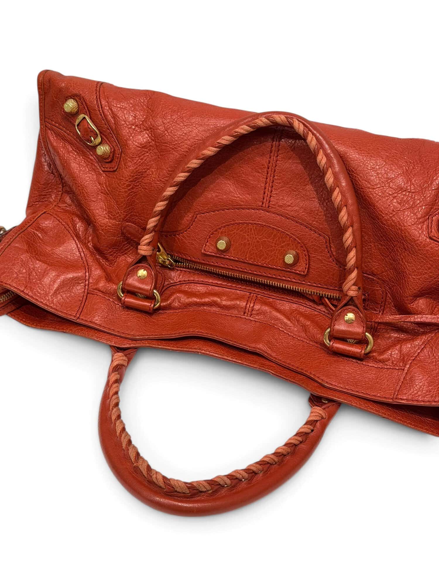 Balenciaga Orange City Leather Shoulder Bag - Image 6