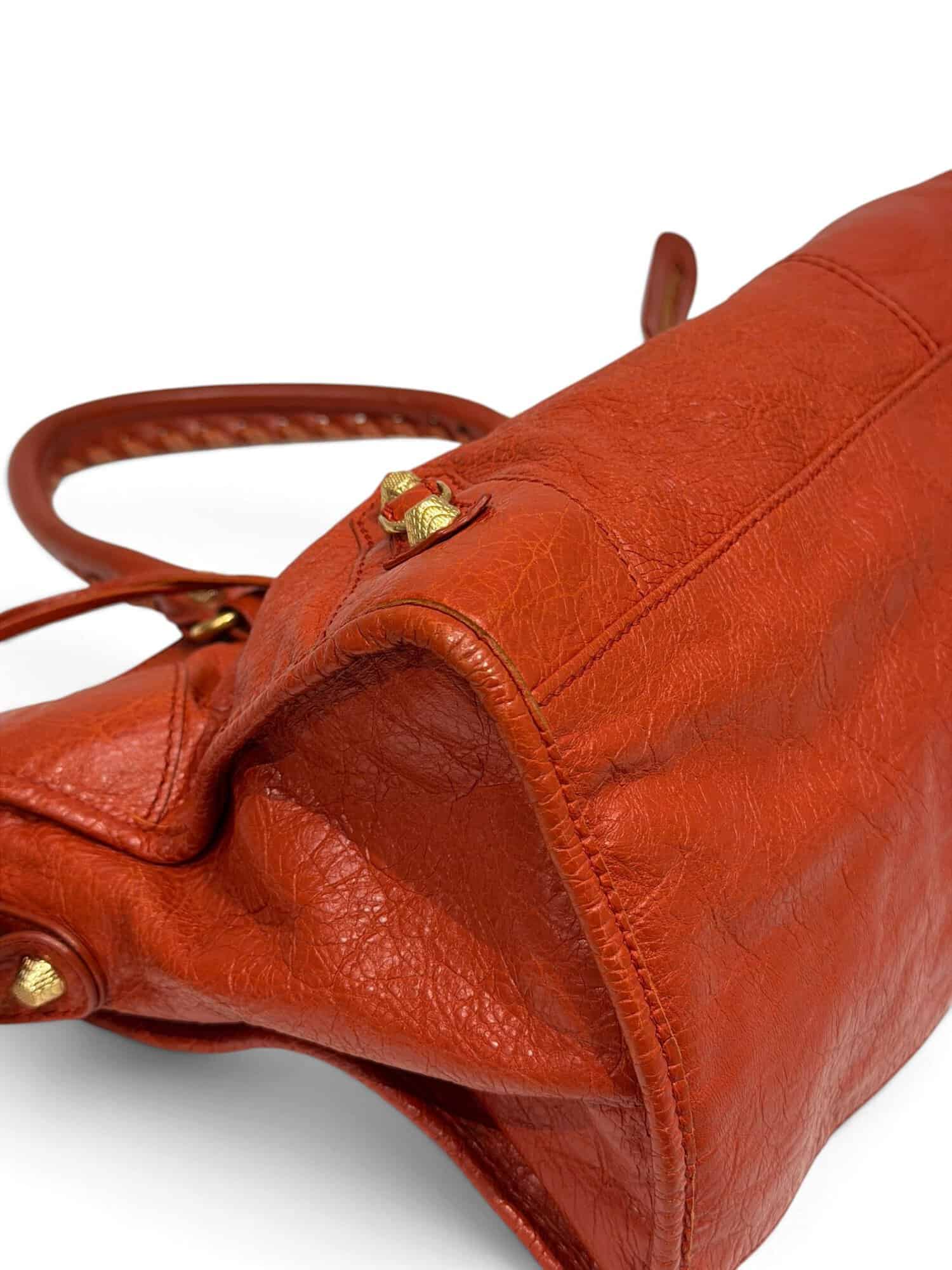 Balenciaga Orange City Leather Shoulder Bag - Image 8