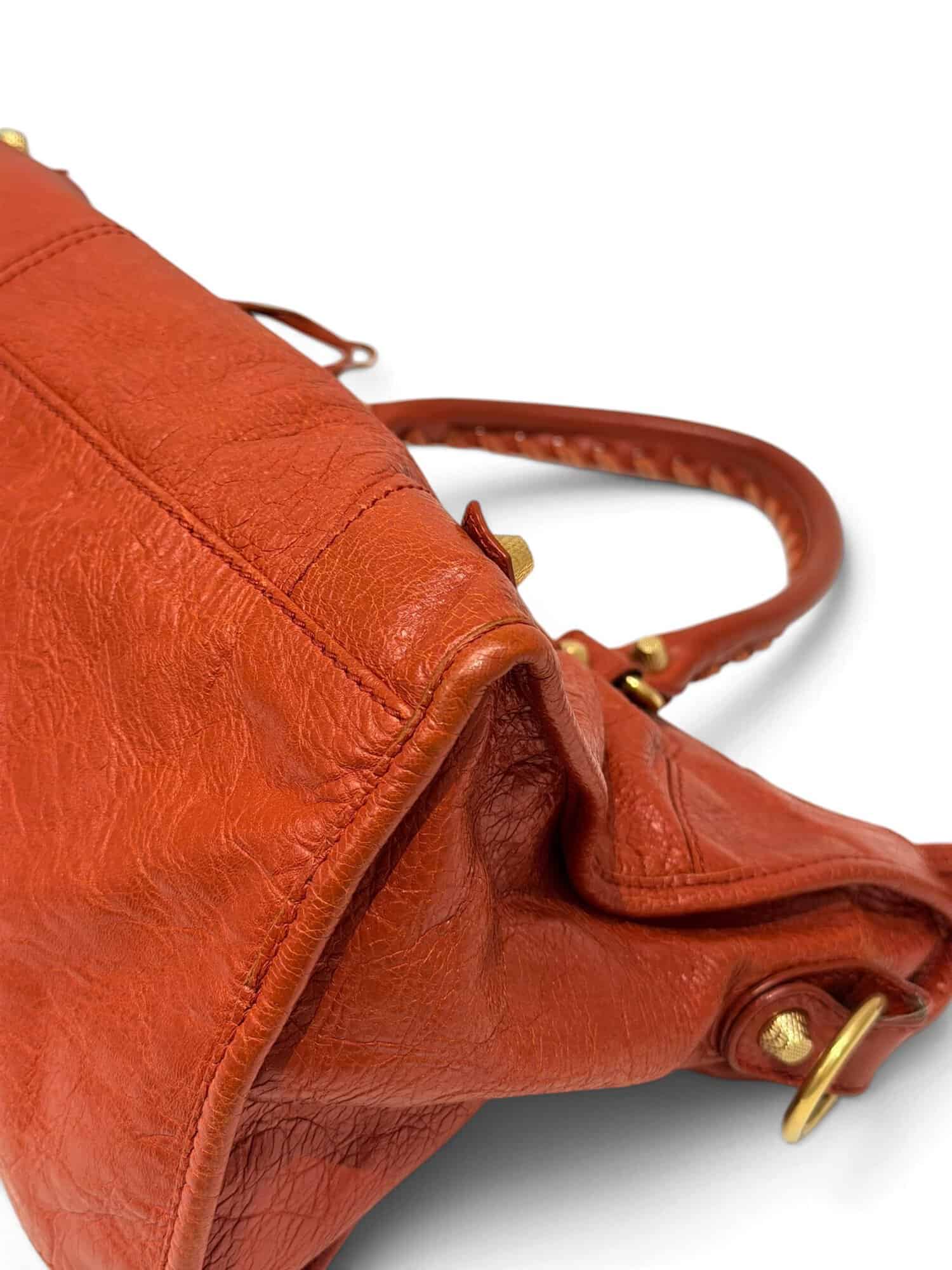 Balenciaga Orange City Leather Shoulder Bag - Image 9