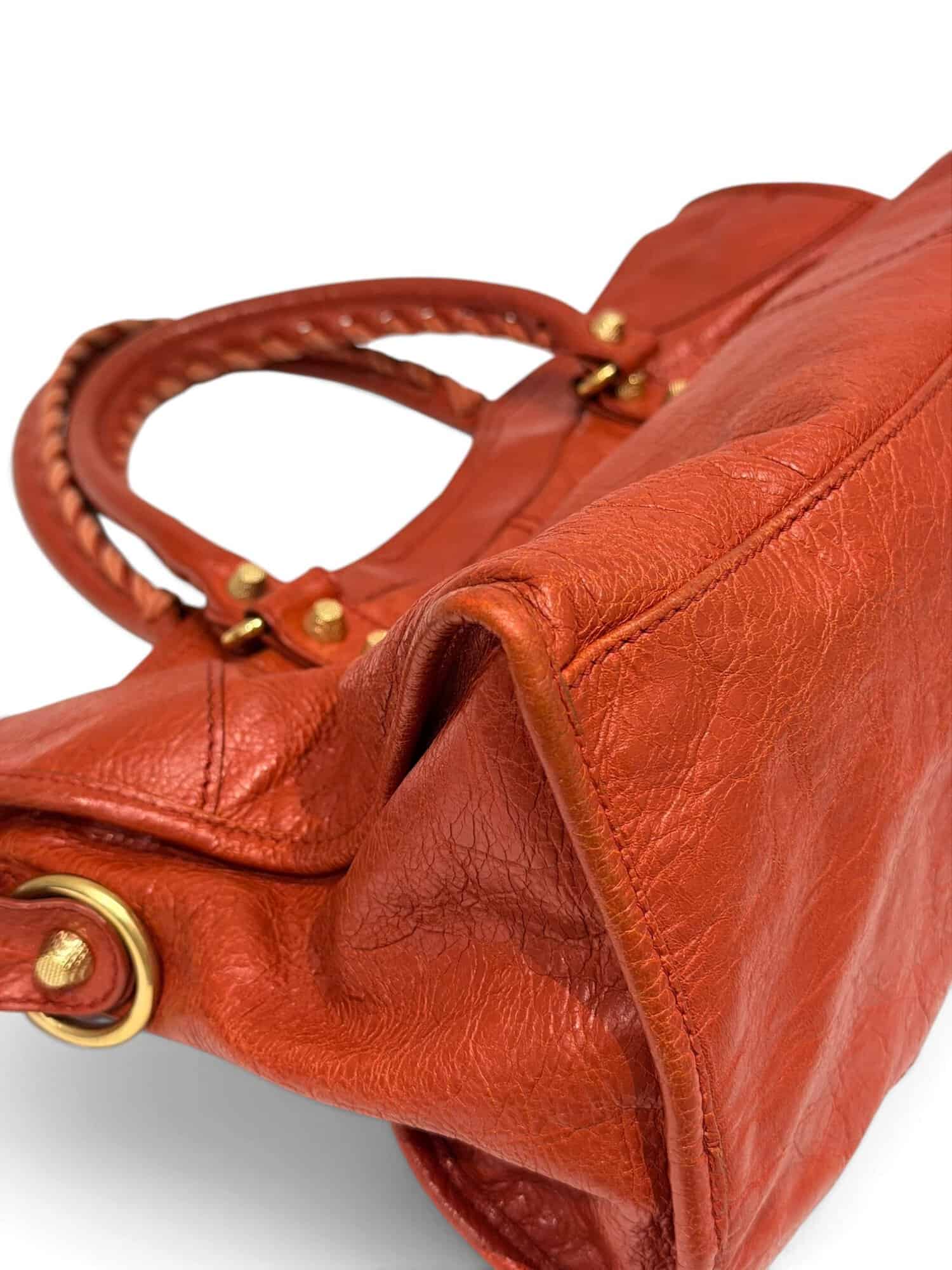 Balenciaga Orange City Leather Shoulder Bag - Image 10