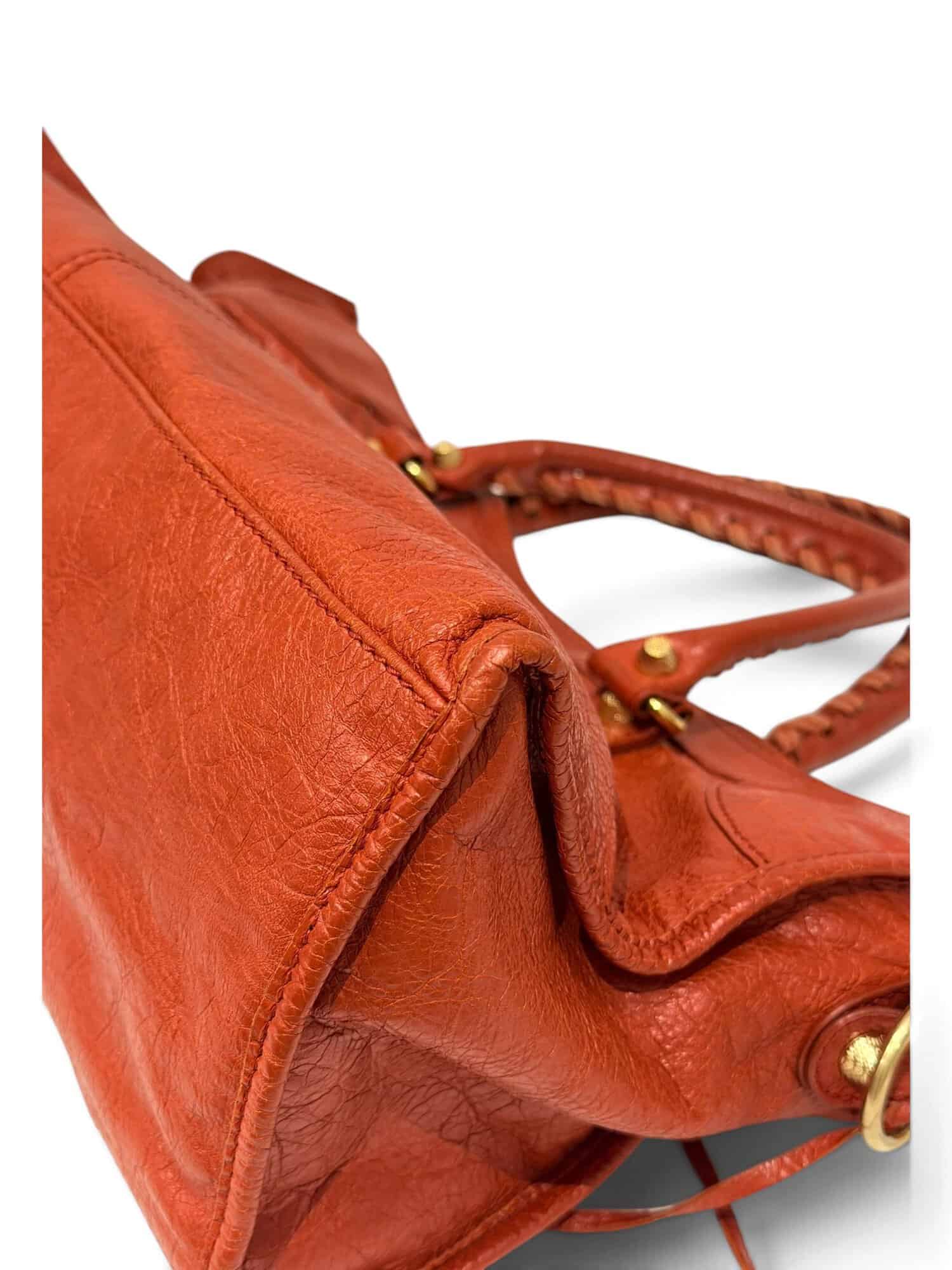 Balenciaga Orange City Leather Shoulder Bag - Image 11