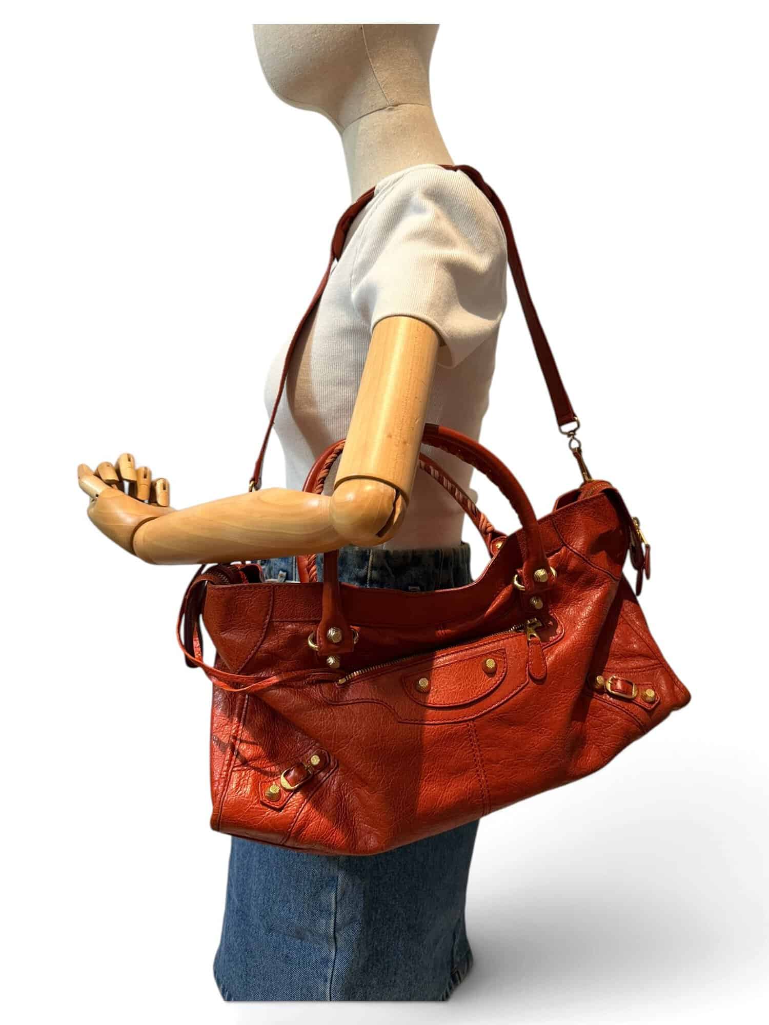 Balenciaga Orange City Leather Shoulder Bag - Image 2