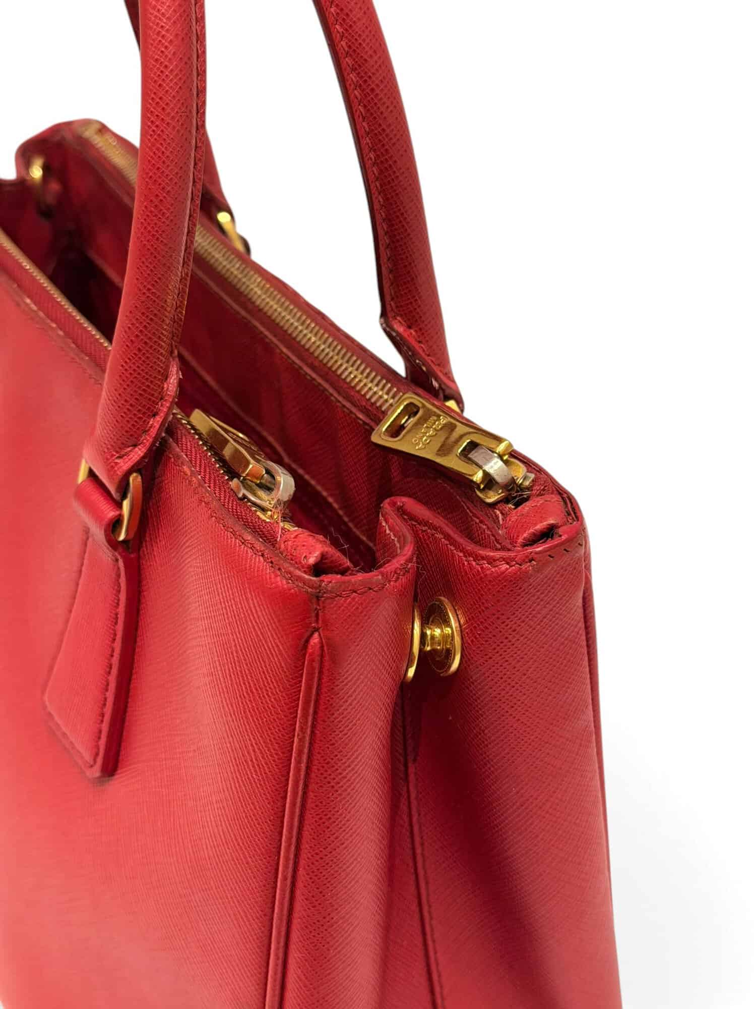 Prada Red Galleria Saffiano Leather Handbag - Image 6