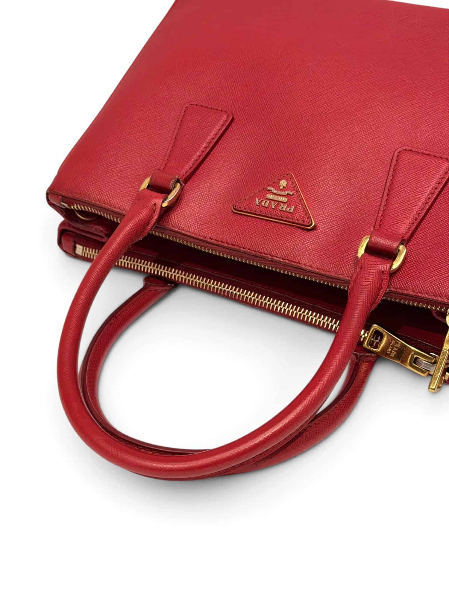 Prada Red Galleria Saffiano Leather Handbag - Image 7