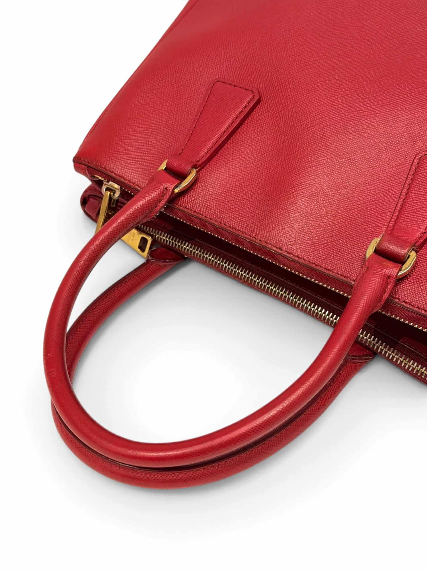 Prada Red Galleria Saffiano Leather Handbag - Image 8
