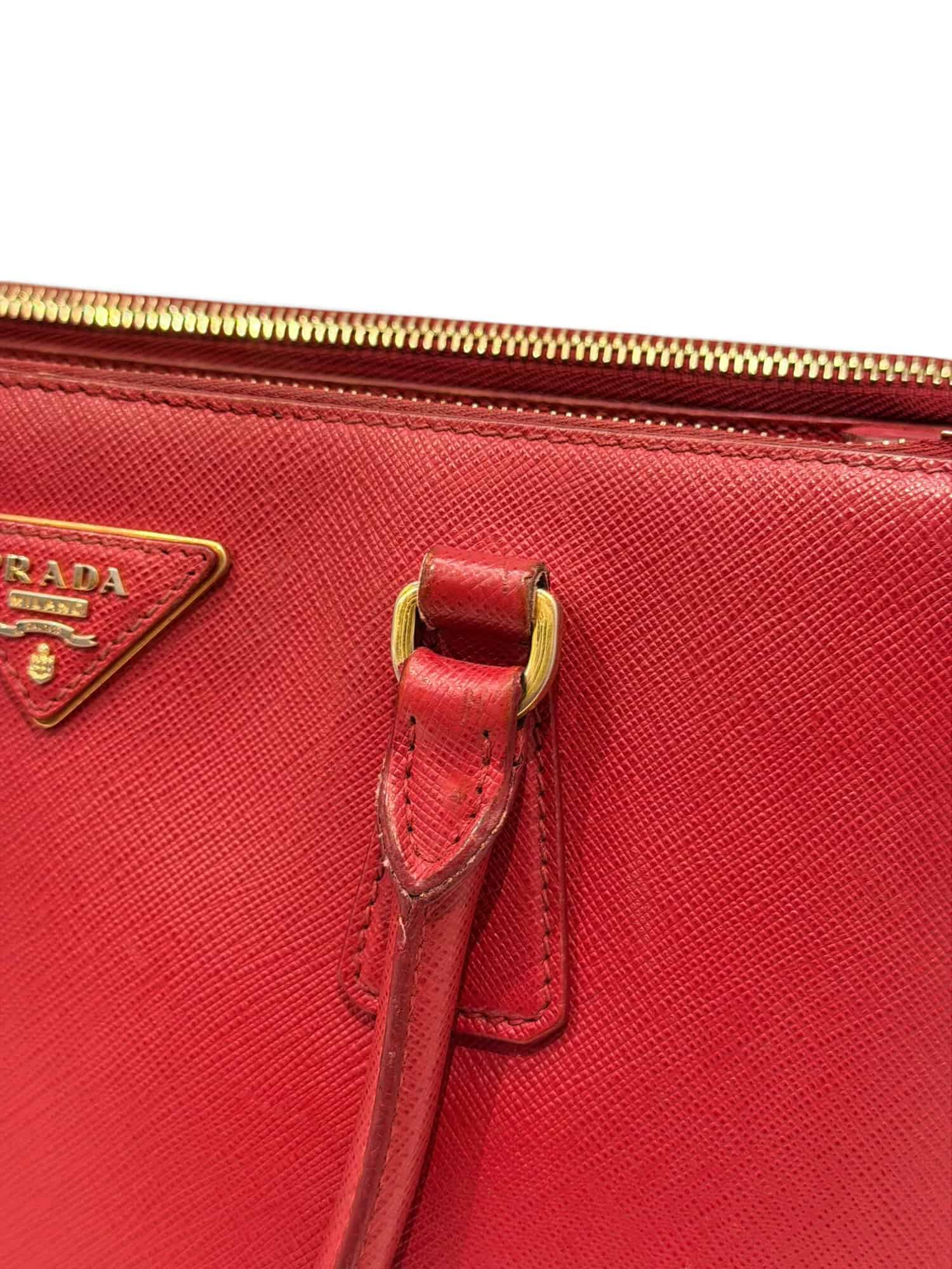 Prada Red Galleria Saffiano Leather Handbag - Image 14